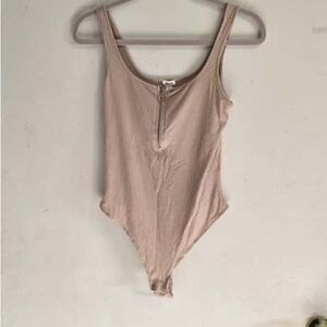 Garage Taupe Ribbed Top